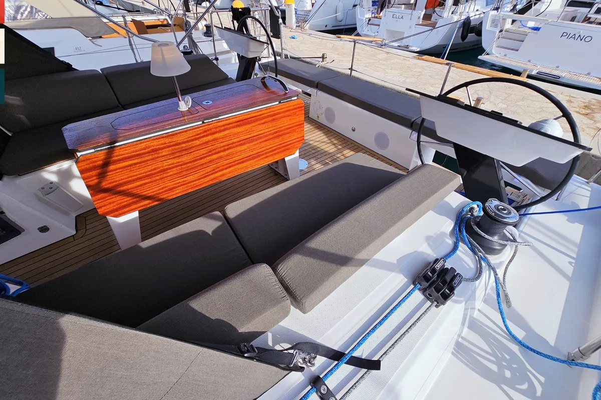 Deck of Ava (A/C & gen), a Dufour 41 sailboat at Općina Rogoznica, Croatia