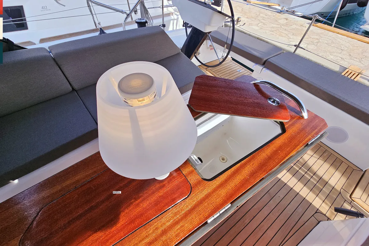 Deck of Ava (A/C & gen), a Dufour 41 sailboat at Općina Rogoznica, Croatia