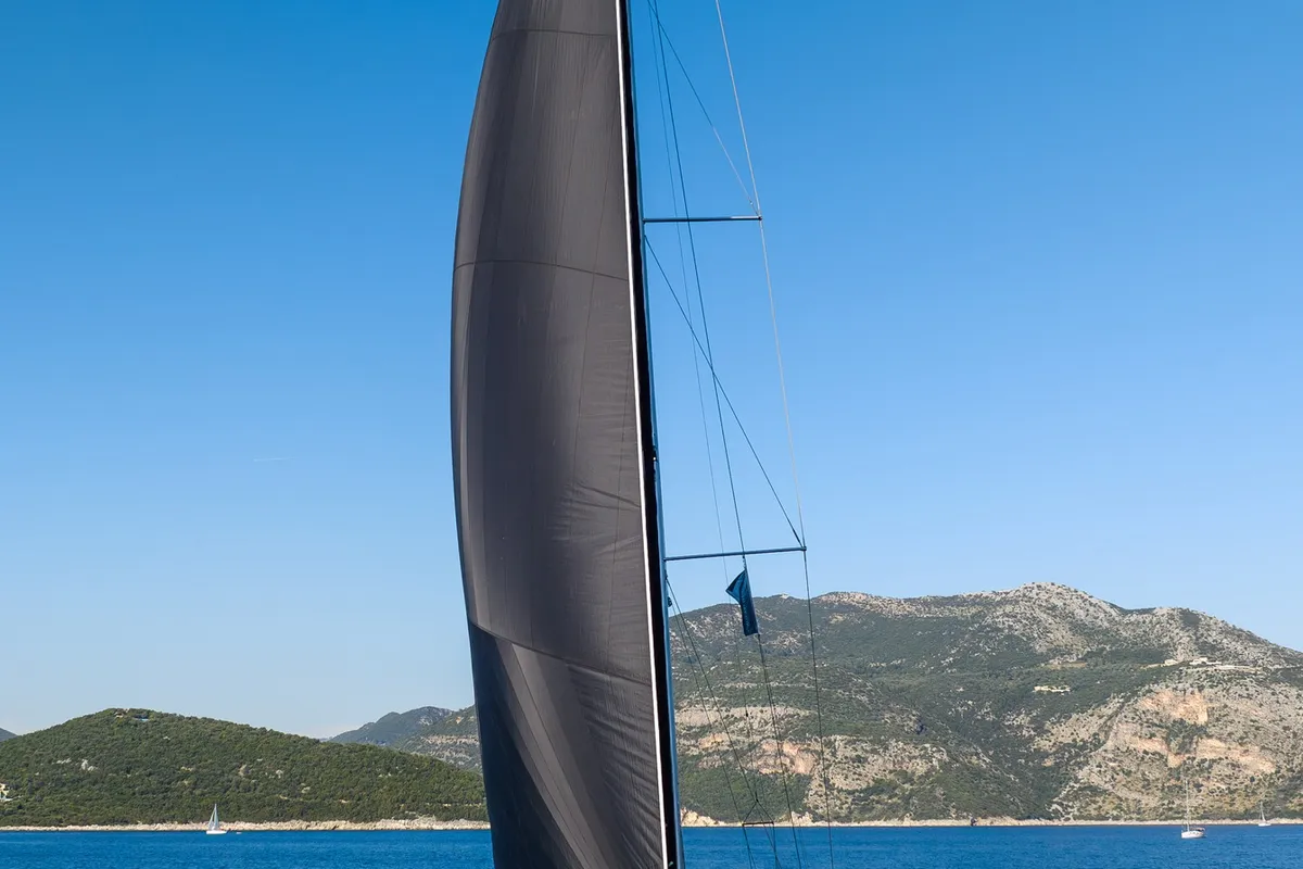 Exterior view of PRINCESS MELODY, a Hanse 588 sailboat at Municipal Unit of Lefkada, Greece