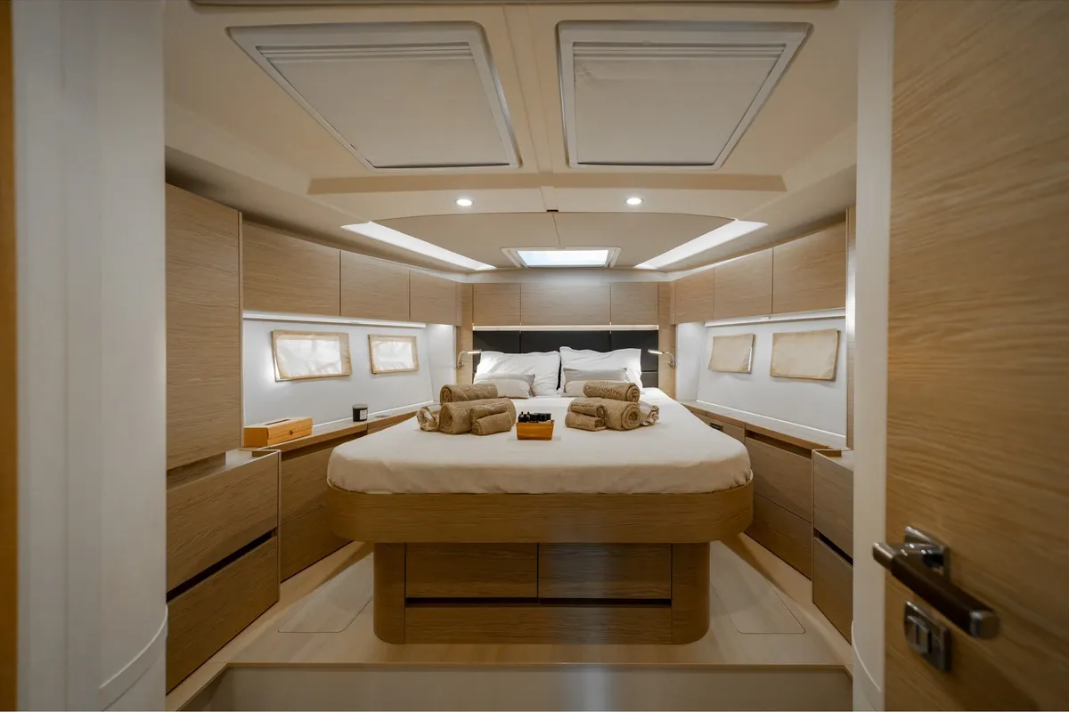 Cabin on PRINCESS MELODY, a Hanse 588 sailboat at Municipal Unit of Lefkada, Greece
