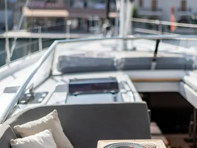 Deck of PRINCESS MELODY, a Hanse 588 sailboat at Municipal Unit of Lefkada, Greece