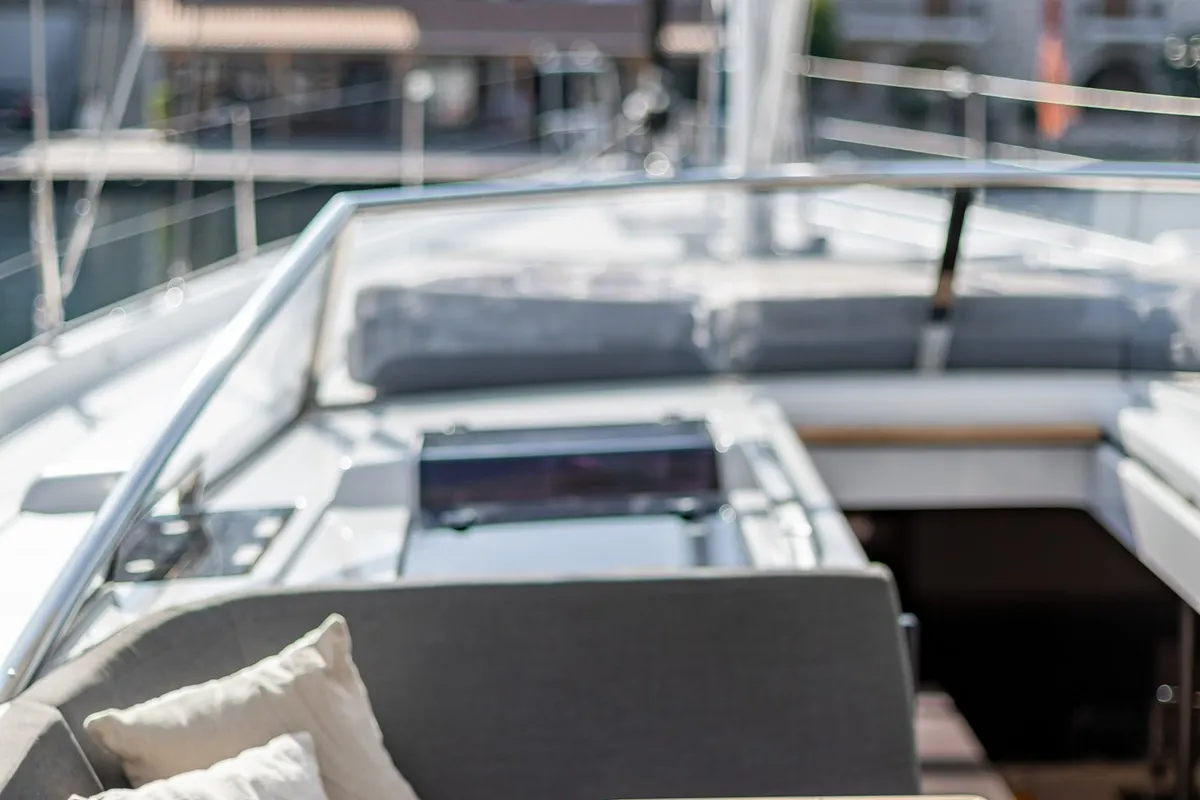 Deck of PRINCESS MELODY, a Hanse 588 sailboat at Municipal Unit of Lefkada, Greece