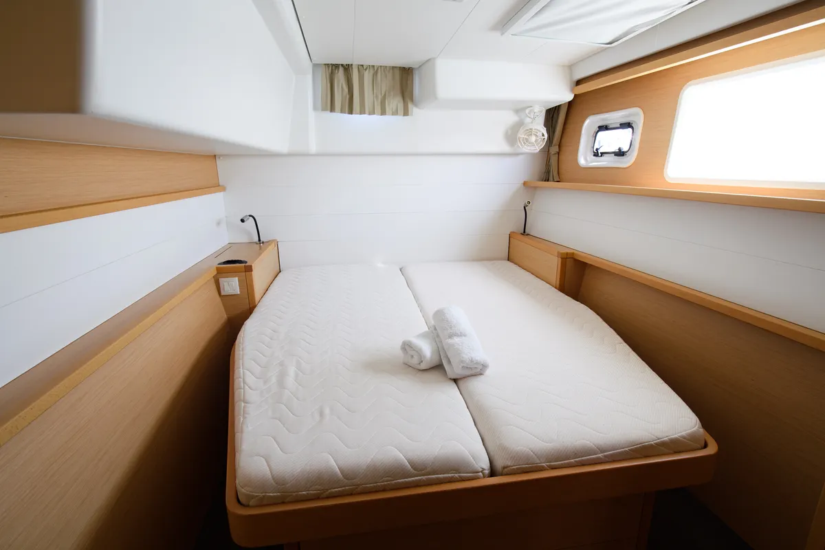 Cabin on Athina (Pax 12), a Lagoon 450 Fly catamaran at Municipal Unit of Lefkada, Greece