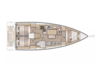 Floor plan of Aurora - Comfort line, a Beneteau Oceanis 37.1 sailboat at Capo d'Orlando, Italy