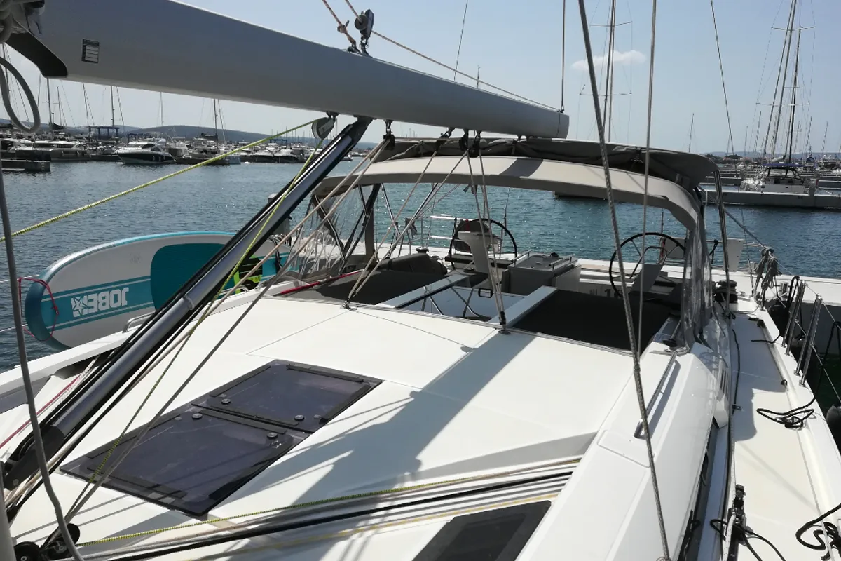 Deck of Anna, a Beneteau Oceanis 51.1 sailboat at Općina Sukošan, Croatia