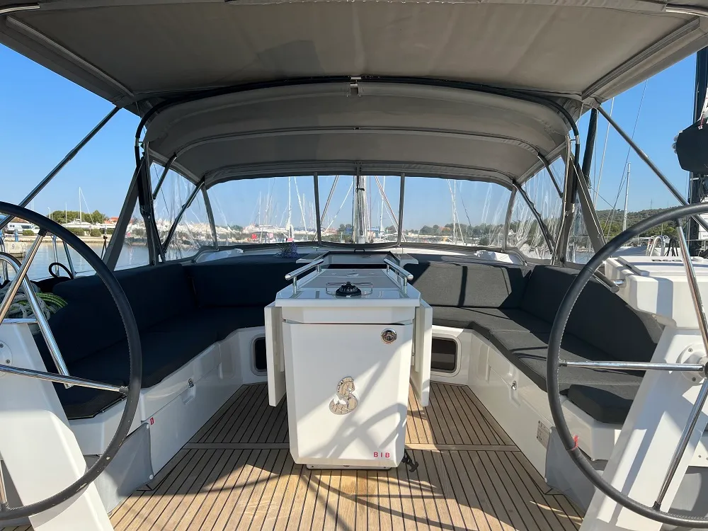 Cockpit of Anna, a Beneteau Oceanis 51.1 sailboat at Općina Sukošan, Croatia