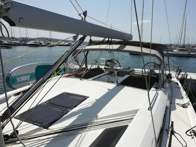 Cockpit of Anna, a Beneteau Oceanis 51.1 sailboat at Općina Sukošan, Croatia