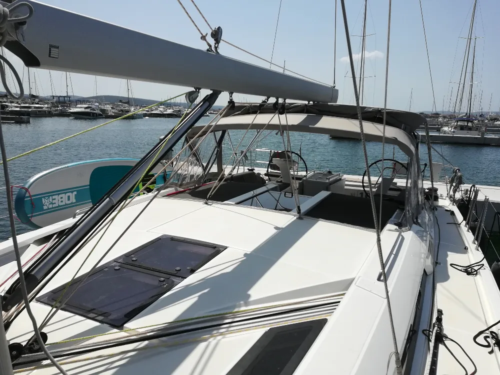 Cockpit of Anna, a Beneteau Oceanis 51.1 sailboat at Općina Sukošan, Croatia
