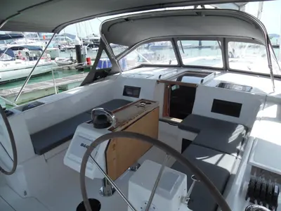Cockpit of Isabella 2, a Bavaria C45 sailboat at Mai Khao, Thailand