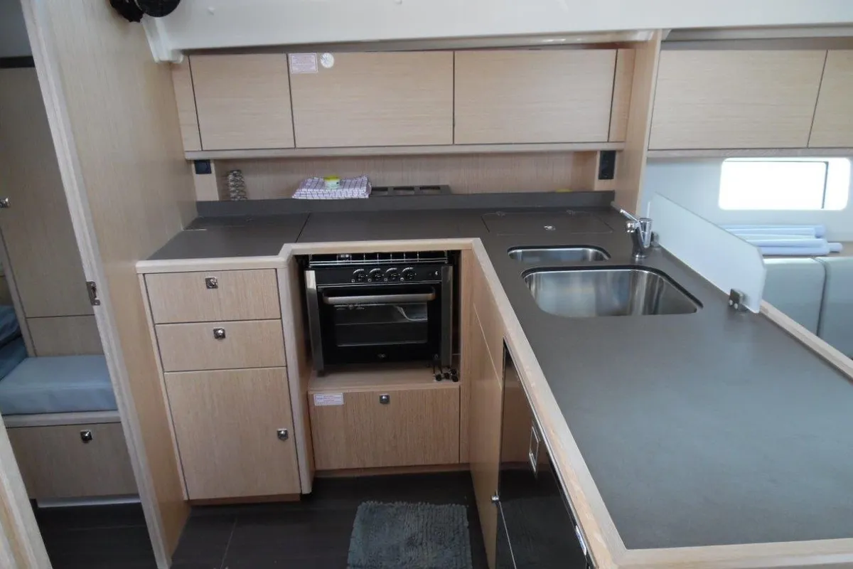 Galley of Isabella 2, a Bavaria C45 sailboat at Mai Khao, Thailand