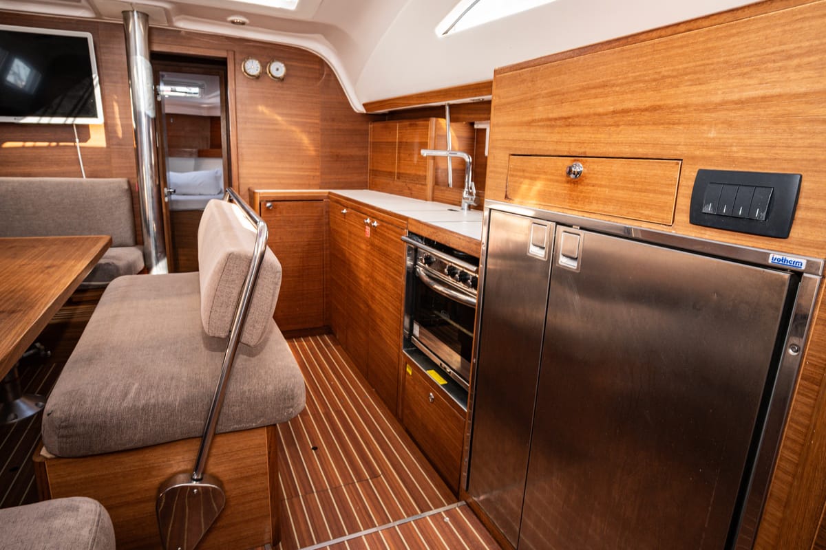 Galley of Eva, a Elan Impression 45.1 sailboat at Pirovac, Croatia