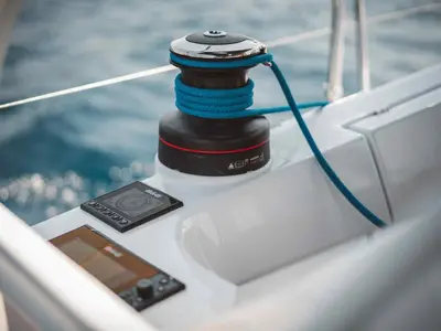 Cockpit of Eva, a Elan Impression 45.1 sailboat at Pirovac, Croatia