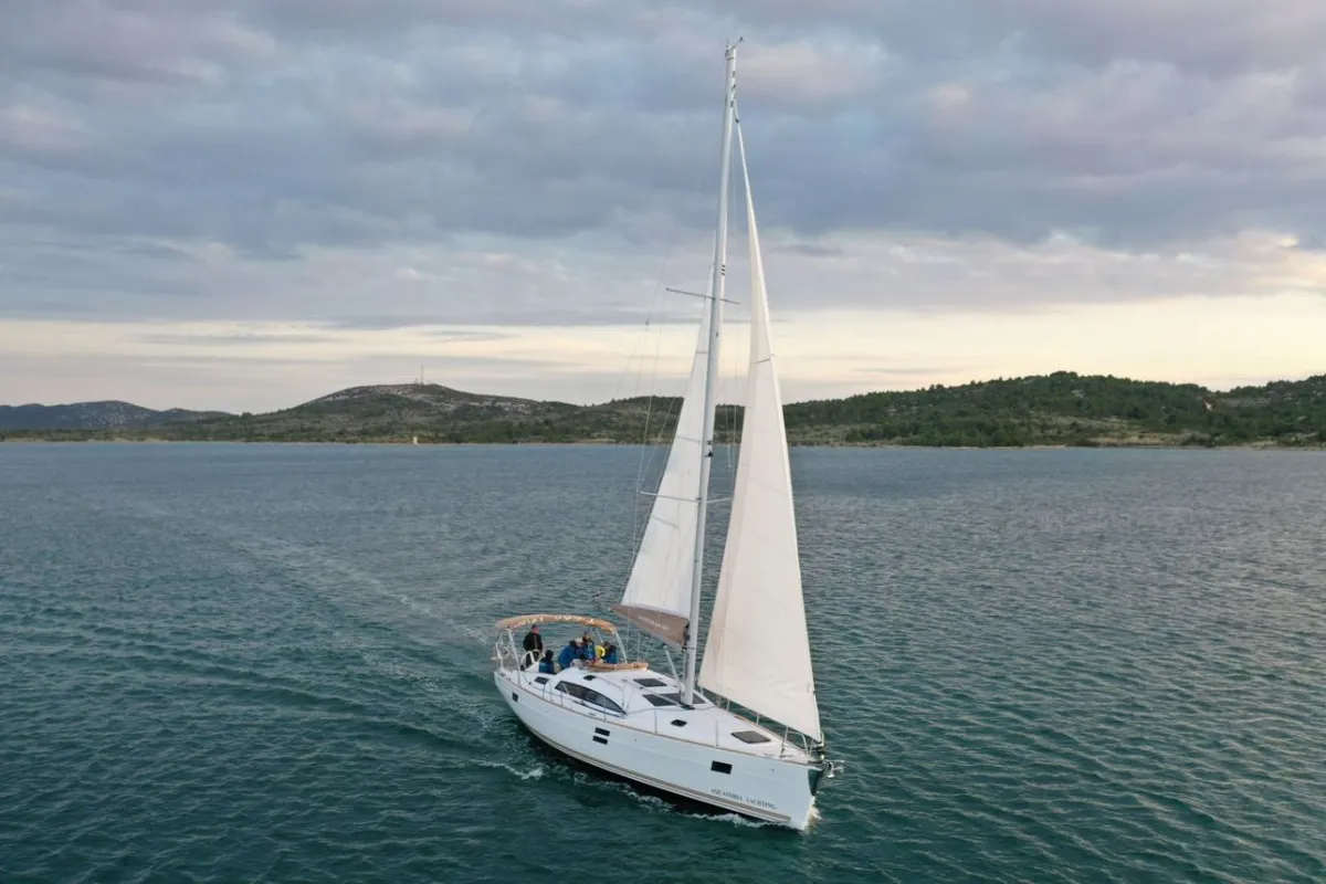 Exterior view of Eva, a Elan Impression 45.1 sailboat at Pirovac, Croatia