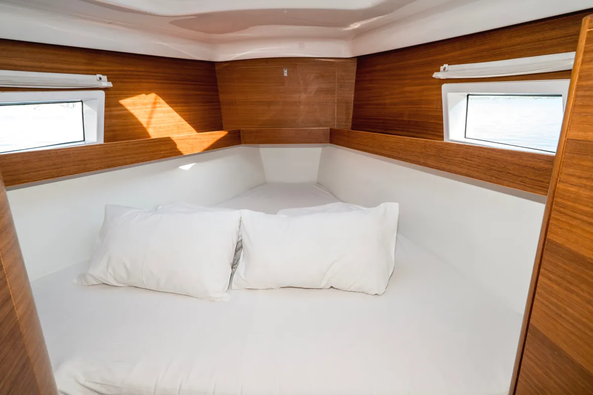 Cabin on Eva, a Elan Impression 45.1 sailboat at Pirovac, Croatia