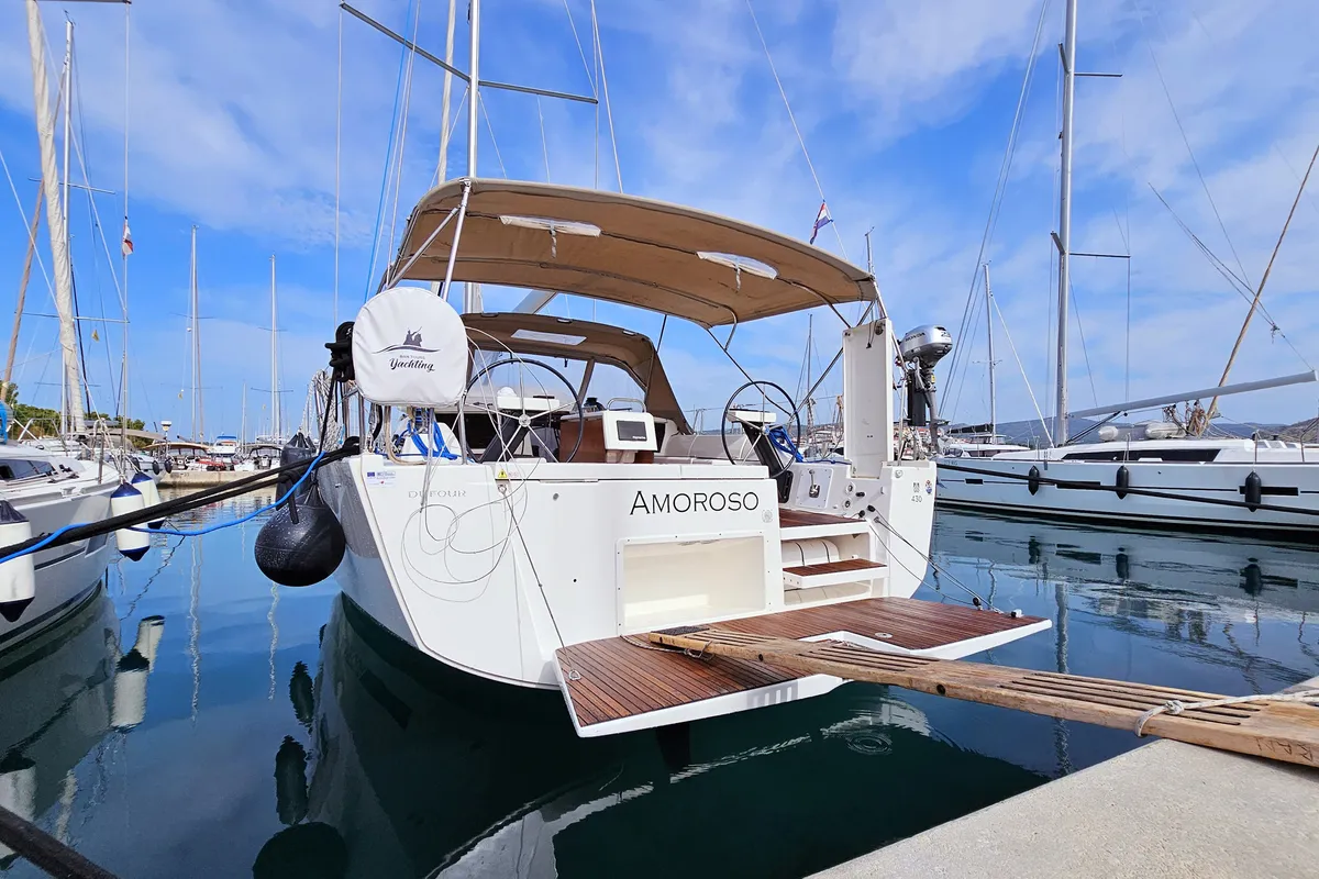 Galley of Amoroso, a Dufour 430 GL sailboat at Rogoznica, Croatia