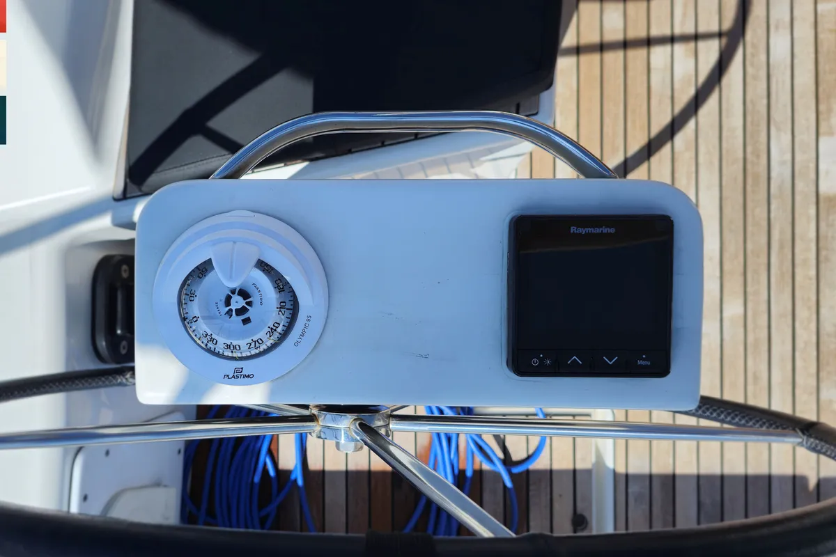 Cockpit of Amoroso, a Dufour 430 GL sailboat at Rogoznica, Croatia