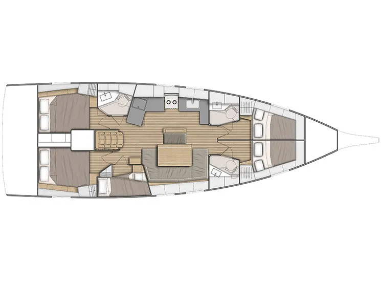 Floor plan of Chrisel, a Beneteau Oceanis 46.1 sailboat at Municipal Unit of Lefkada, Greece