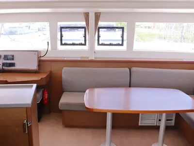 Salon of Tramontane, a Lagoon 450 F catamaran at Road Town, British Virgin Islands