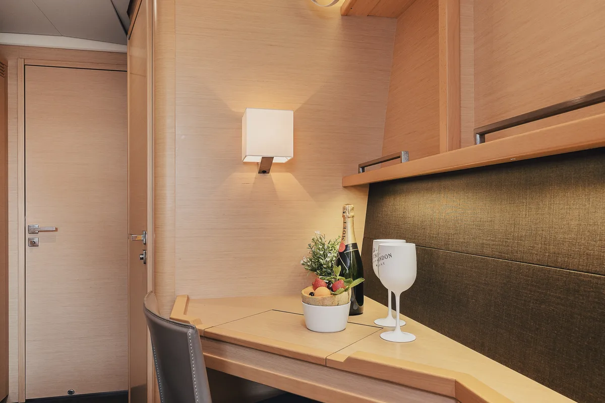Cabin on Baltsar, a Lagoon 560 S2 catamaran at Sant Antoni de Portmany, Spain