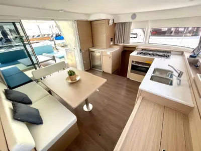 Galley of Buongiorno principessa, a Lagoon 43 catamaran at Salerno, Italy