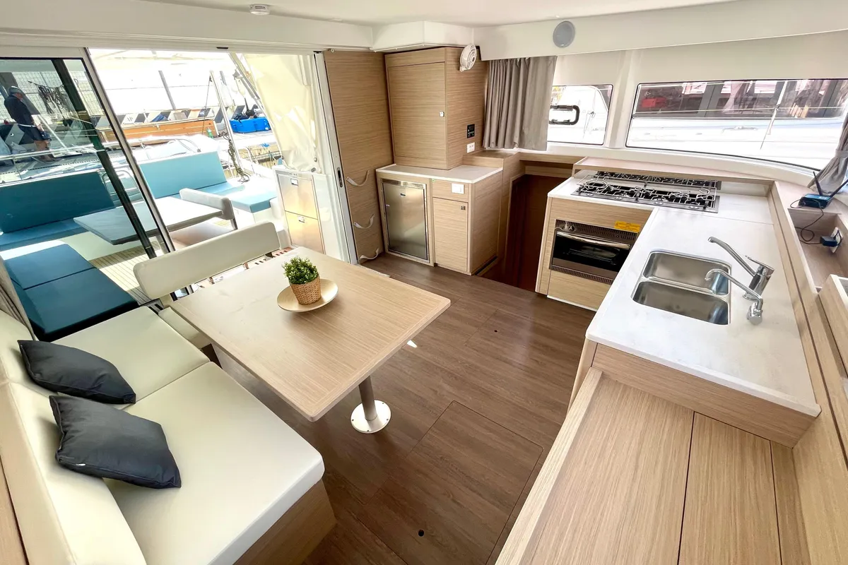 Galley of Buongiorno principessa, a Lagoon 43 catamaran at Salerno, Italy