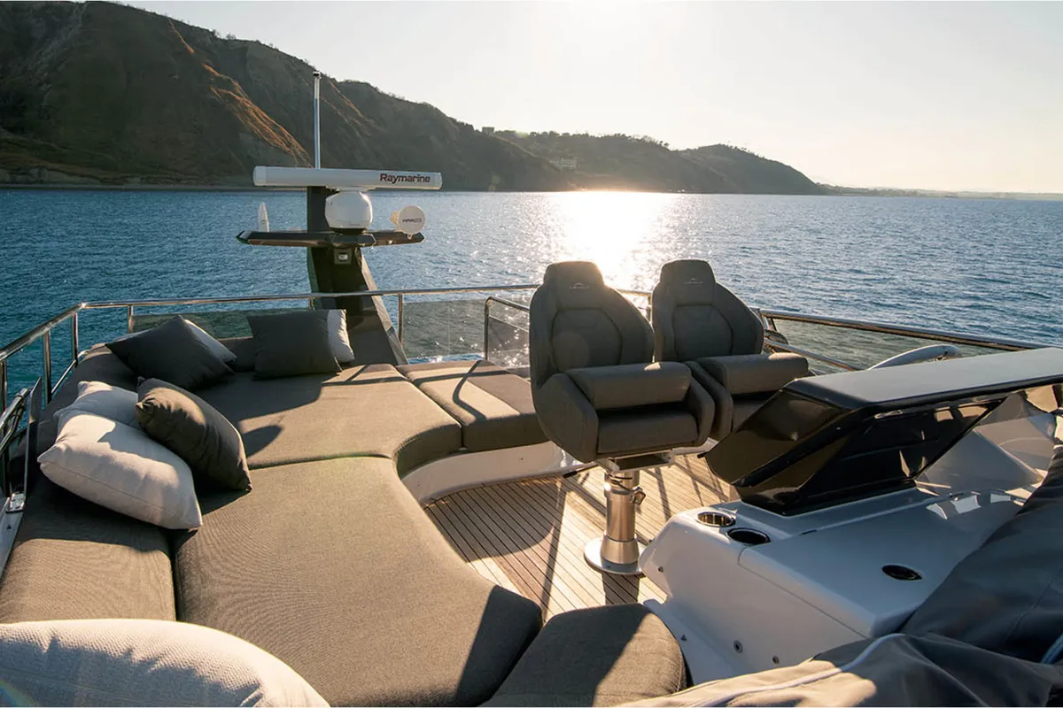 Deck of Leda, a Azimut S6 motor yacht at Seget Donji, Croatia