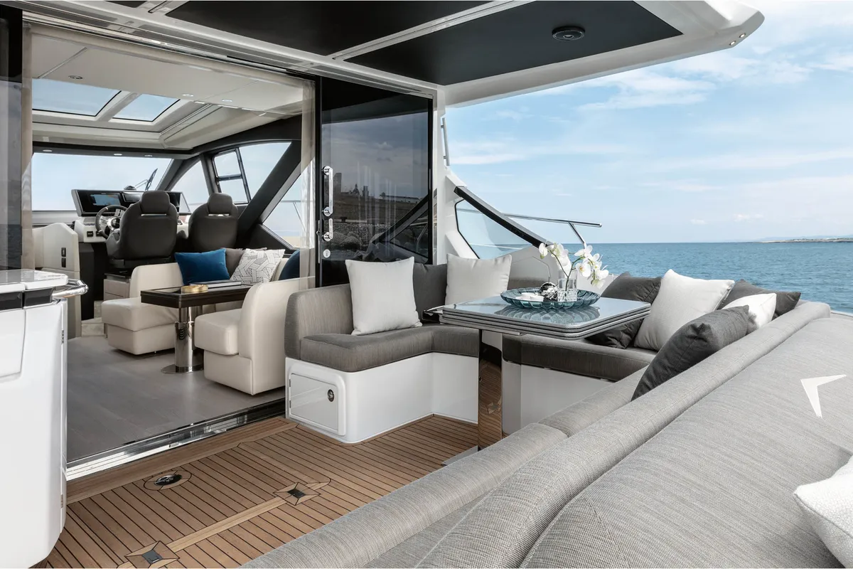 Deck of Leda, a Azimut S6 motor yacht at Seget Donji, Croatia