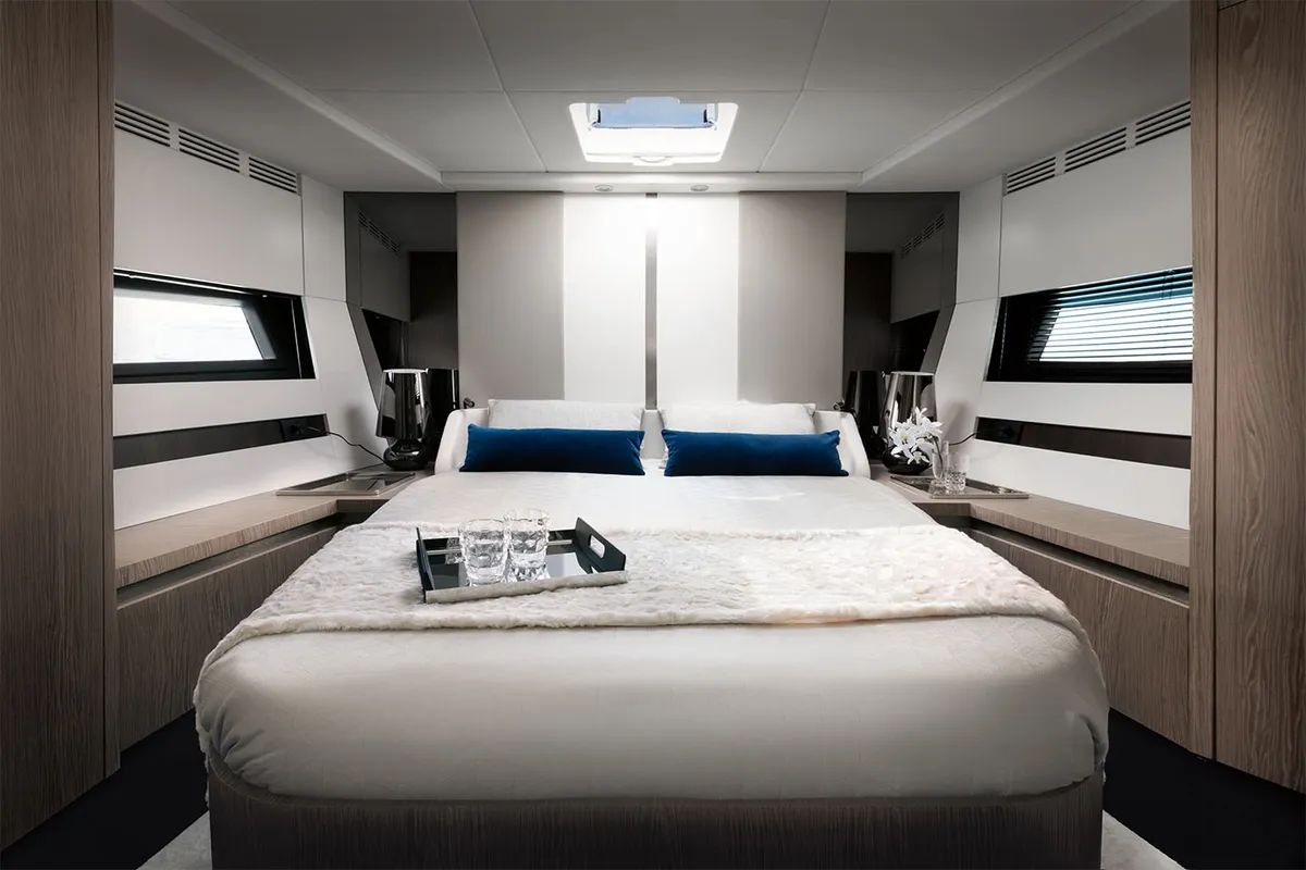 Cabin on Leda, a Azimut S6 motor yacht at Seget Donji, Croatia