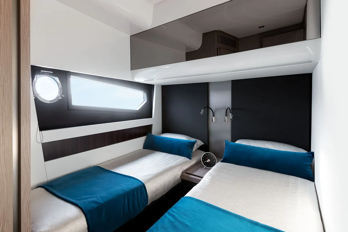 Cabin on Leda, a Azimut S6 motor yacht at Seget Donji, Croatia