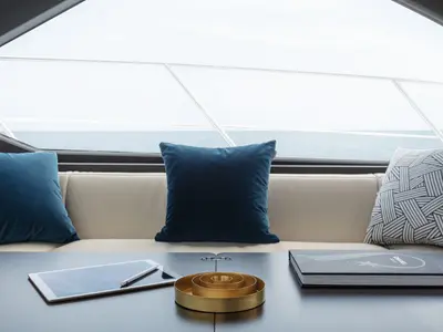 Salon of Leda, a Azimut S6 motor yacht at Seget Donji, Croatia