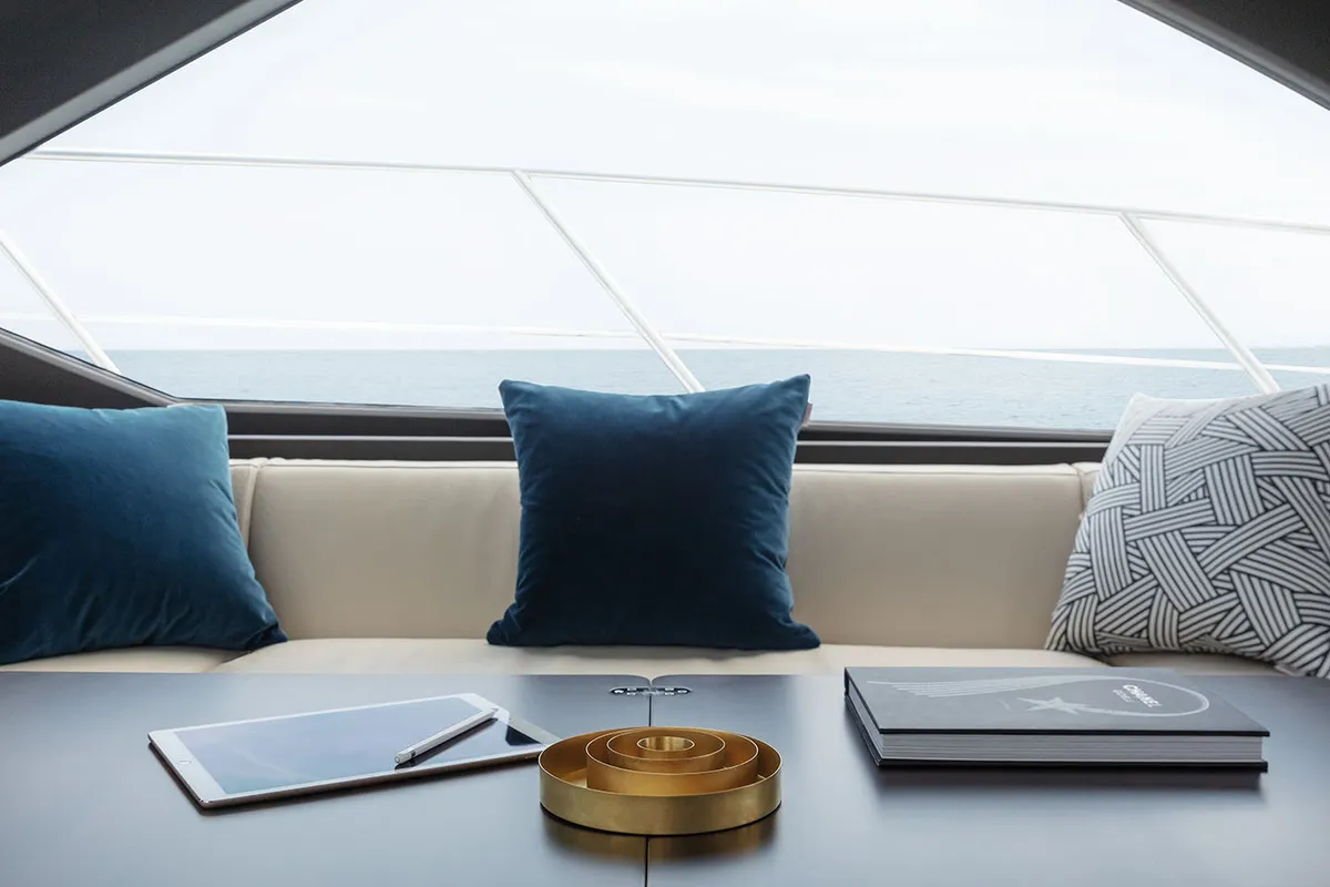 Salon of Leda, a Azimut S6 motor yacht at Seget Donji, Croatia