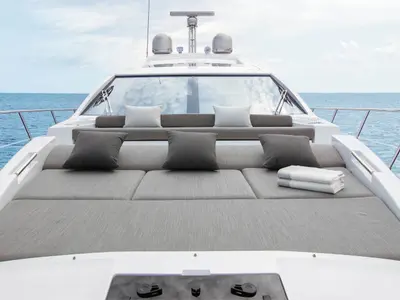 Deck of Leda, a Azimut S6 motor yacht at Seget Donji, Croatia