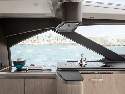 Galley of Leda, a Azimut S6 motor yacht at Seget Donji, Croatia