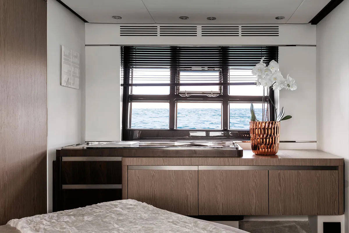 Cabin on Leda, a Azimut S6 motor yacht at Seget Donji, Croatia