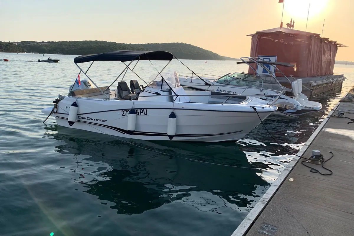 Jeanneau Cap Camarat 6.5 CC, a Jeanneau Cap Camarat 6.5 CC motorboat at Grad Pula, Croatia