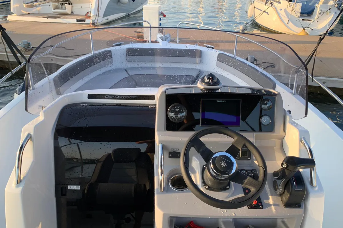 Jeanneau Cap Camarat 6.5 CC, a Jeanneau Cap Camarat 6.5 CC motorboat at Grad Pula, Croatia
