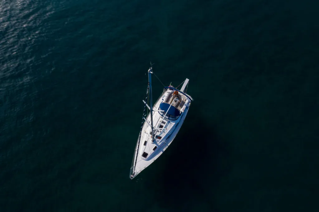 Exterior view of Gigiona, a Bavaria 37 Cruiser sailboat at San Vincenzo, Italy