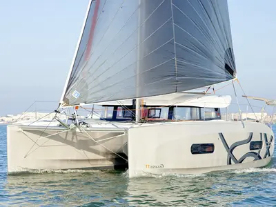 Savage, a Excess 11 catamaran at Palma de Mallorca, Spain