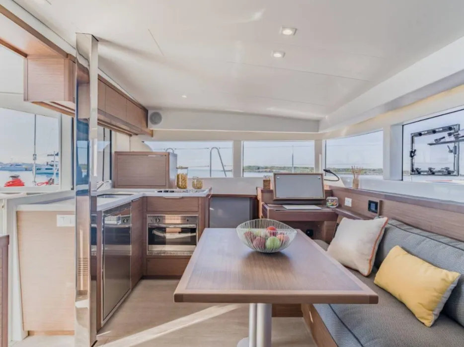 Salon of Mary Grace, a Lagoon 40 catamaran at Municipal Unit of Lefkada, Greece