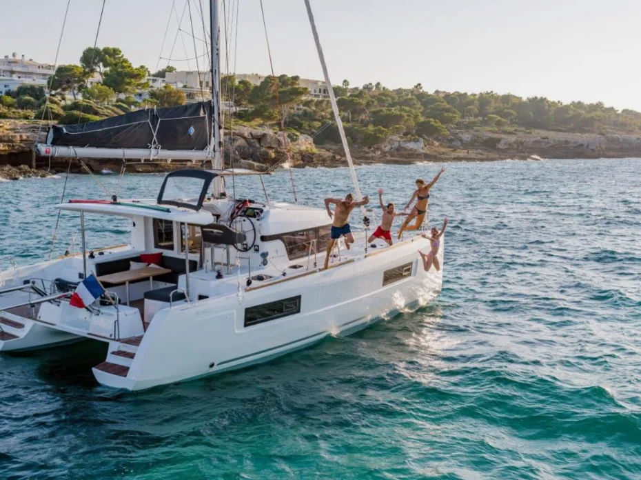 Exterior view of Mary Grace, a Lagoon 40 catamaran at Municipal Unit of Lefkada, Greece