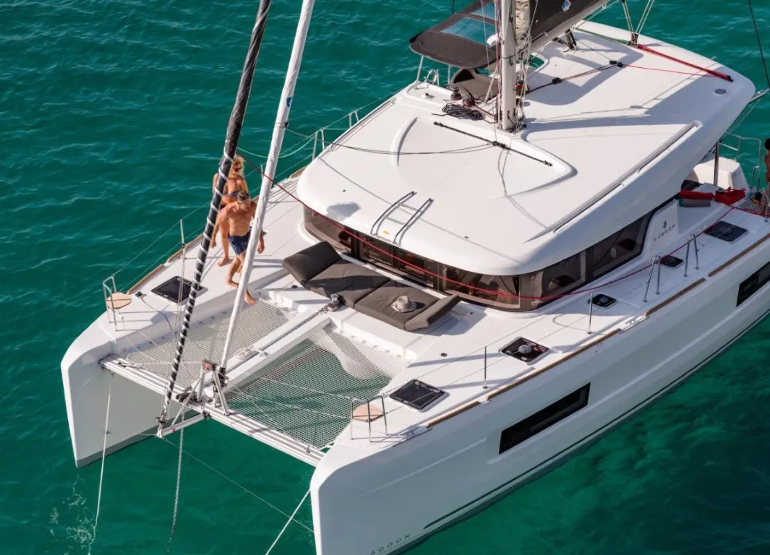 Exterior view of Mary Grace, a Lagoon 40 catamaran at Municipal Unit of Lefkada, Greece