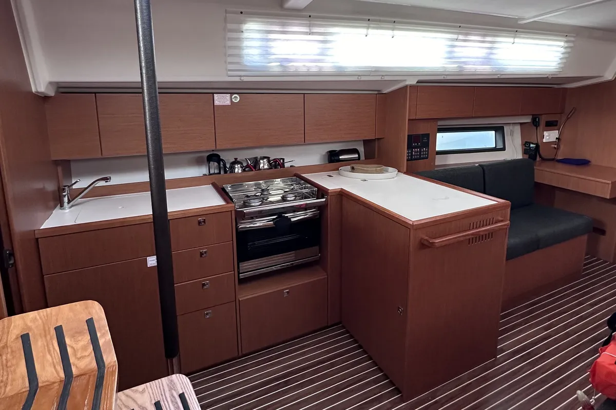 Galley of Sail Scorpius, a Bavaria C42 sailboat at Marmaris, Turkey