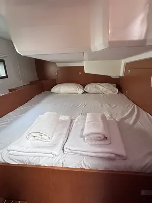 Cabin on Sail Scorpius, a Bavaria C42 sailboat at Marmaris, Turkey