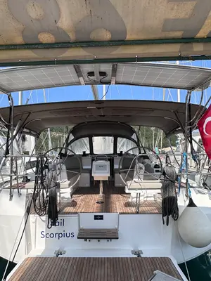 Cockpit of Sail Scorpius, a Bavaria C42 sailboat at Marmaris, Turkey
