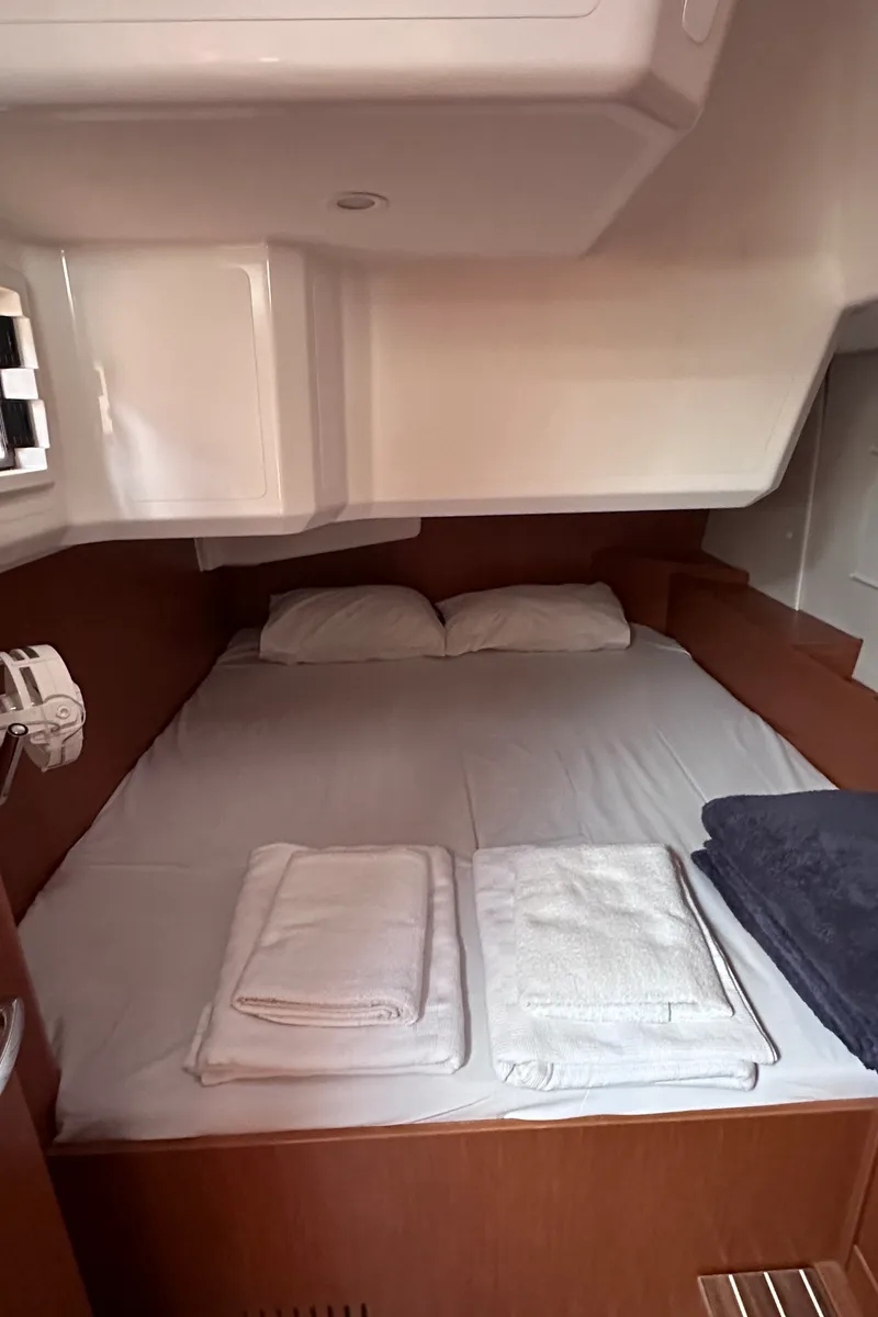 Cabin on Sail Scorpius, a Bavaria C42 sailboat at Marmaris, Turkey