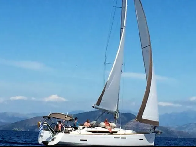Exterior view of Korinne, a Jeanneau Sun Odyssey 409 sailboat at Kontokali, Greece