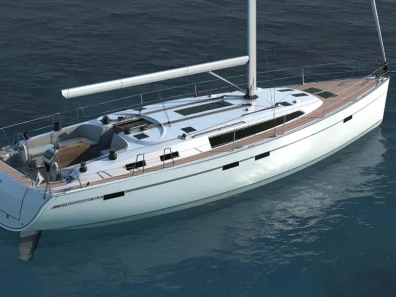 Exterior view of Alma Libre III, a Bavaria Cruiser 51 sailboat at Municipal Unit of Lefkada, Greece