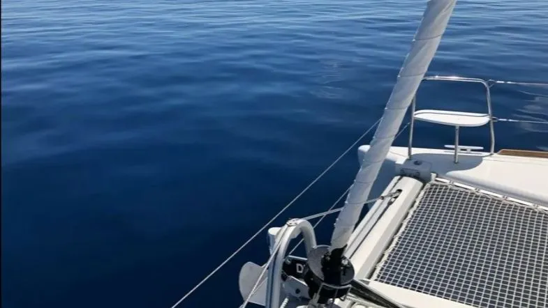 BUTTERFLY, a Lagoon 380 catamaran at Parikia, Greece