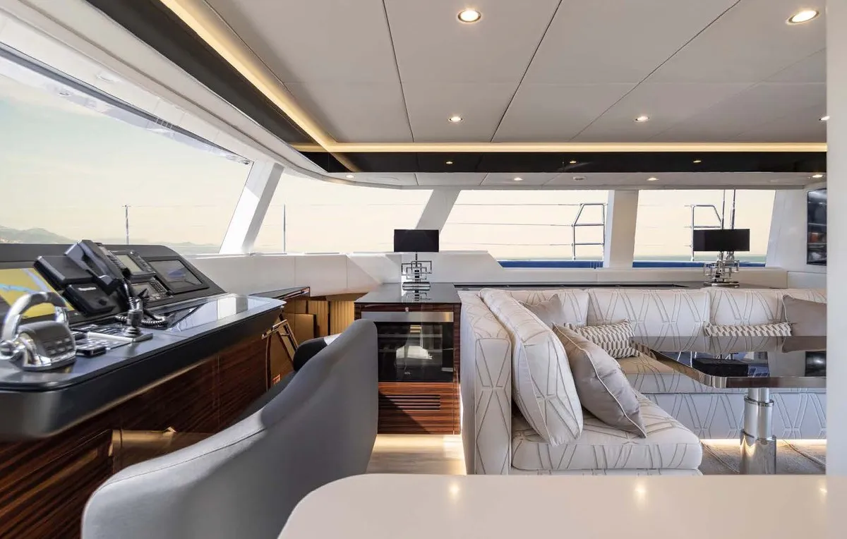 Galley of Dessus, a Sunreef 60 catamaran at Grad Kaštela, Croatia
