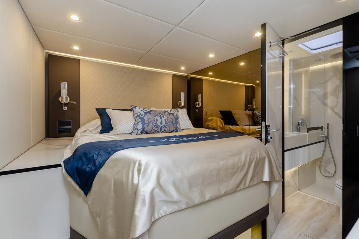 Salon of Dessus, a Sunreef 60 catamaran at Grad Kaštela, Croatia